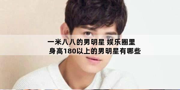 一米八八的男明星 娱乐圈里身高180以上的男明星有哪些